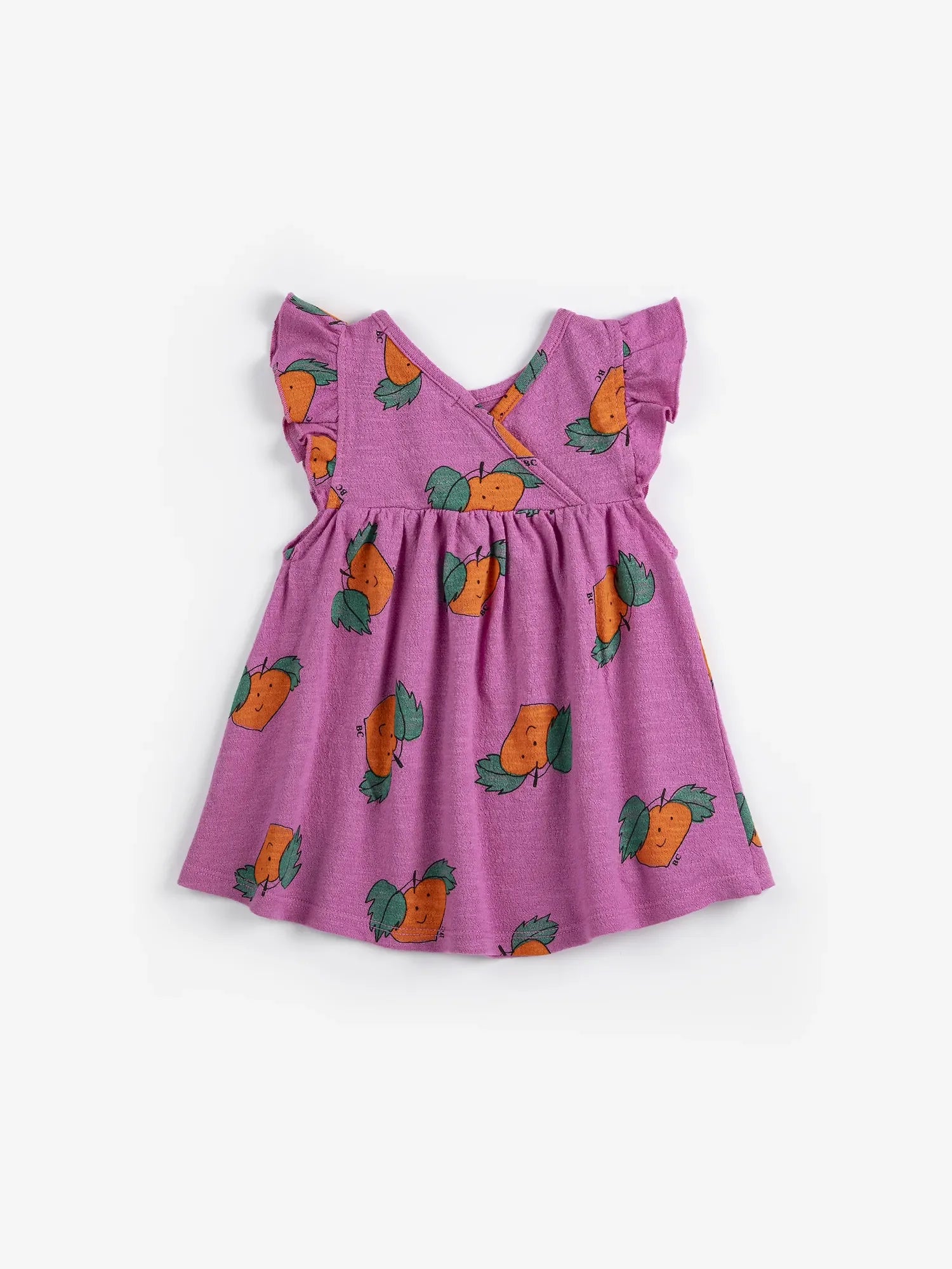 Tangerine all over ruffled dress