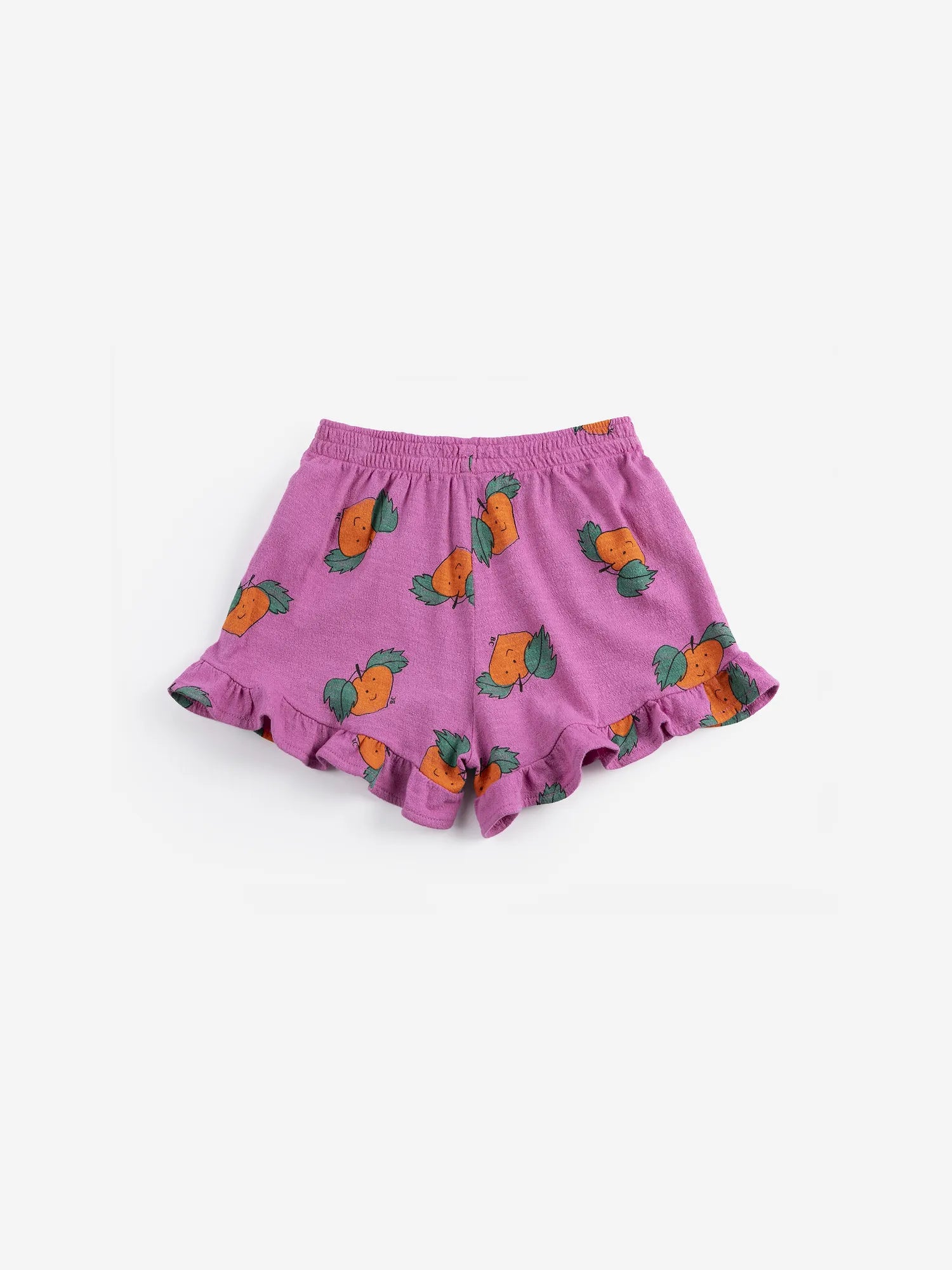 Tangerine all over ruffled shorts