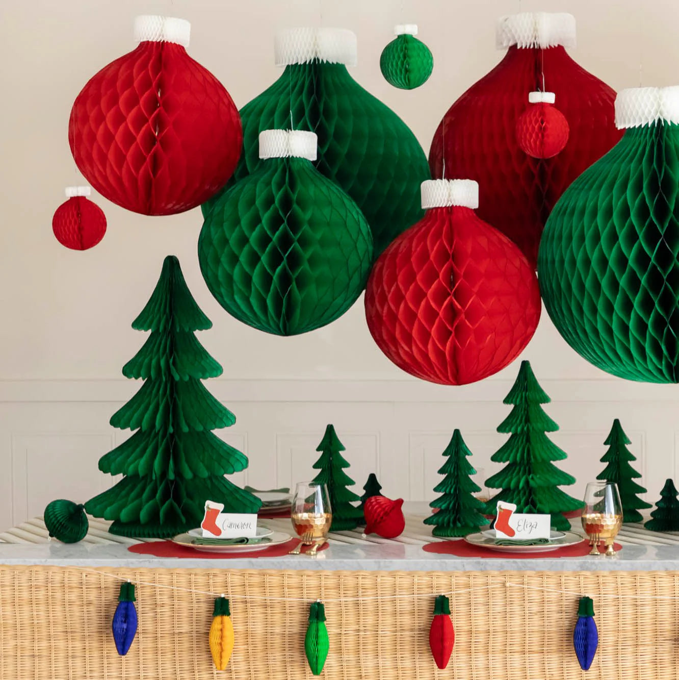 HONEYCOMB CHRISTMAS LIGHTS SET OF 4