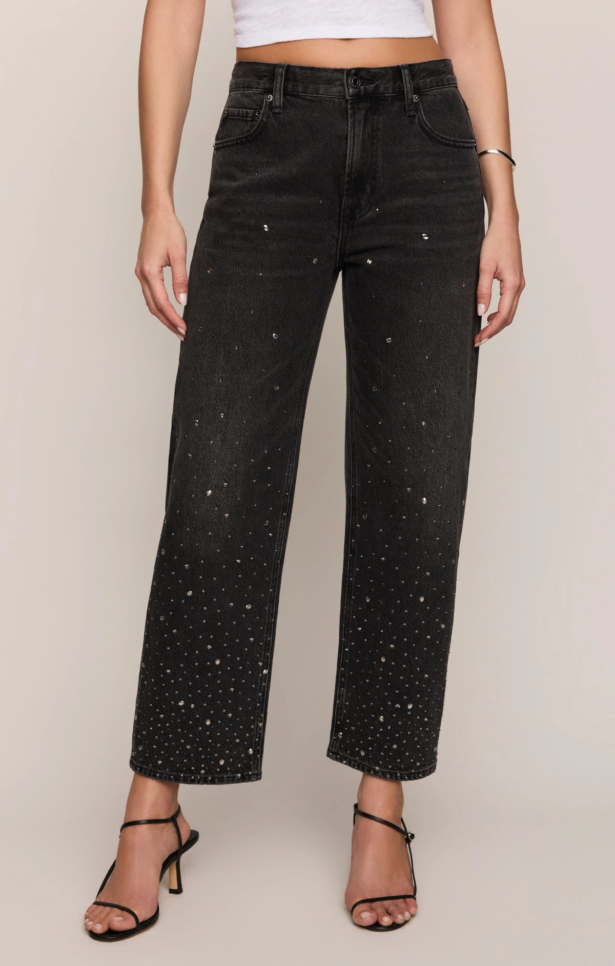 THE OFF DUTY MID-RISE BOWED ANKLE DENIM