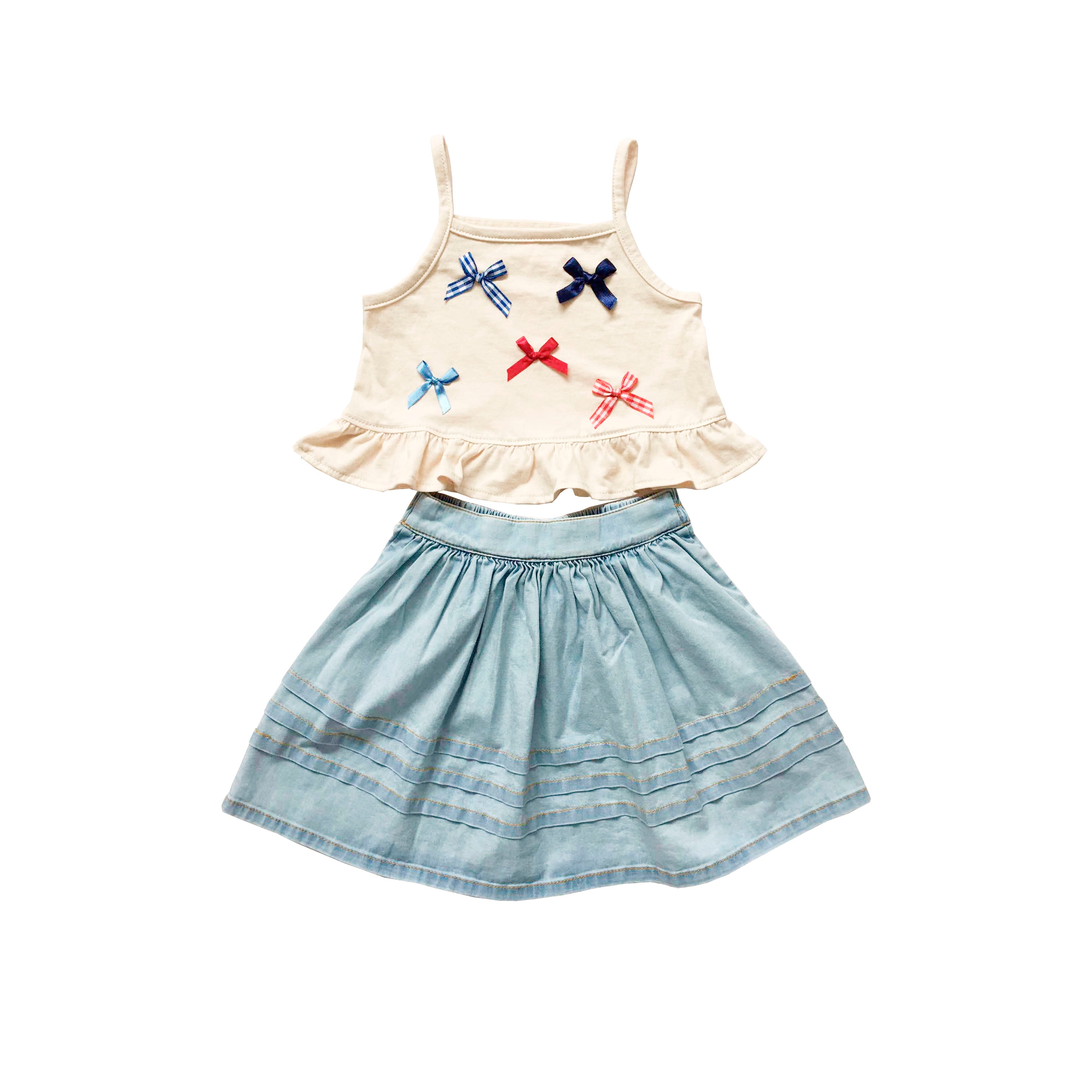 Ruffle Skirt Set in Red/White/Blue