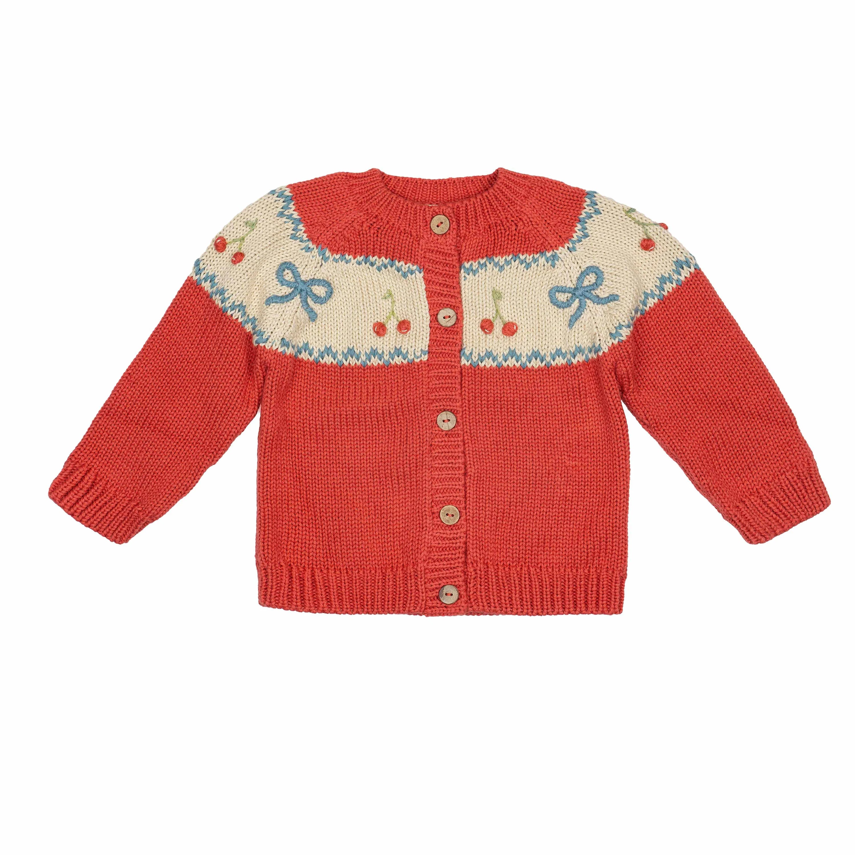 Sweetheart Cardigan - Cherry Red