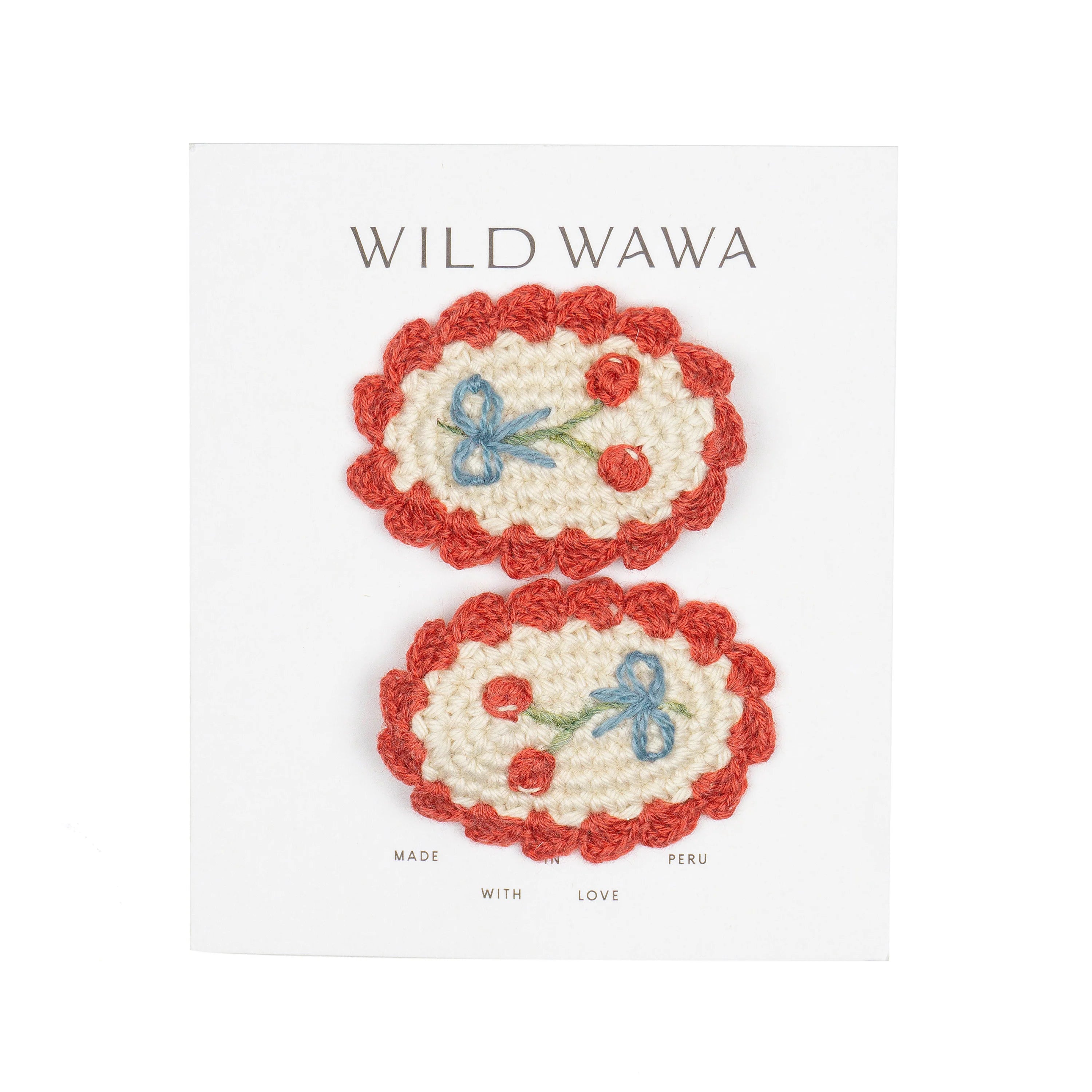 Crochet Clip Set - Cherry Red