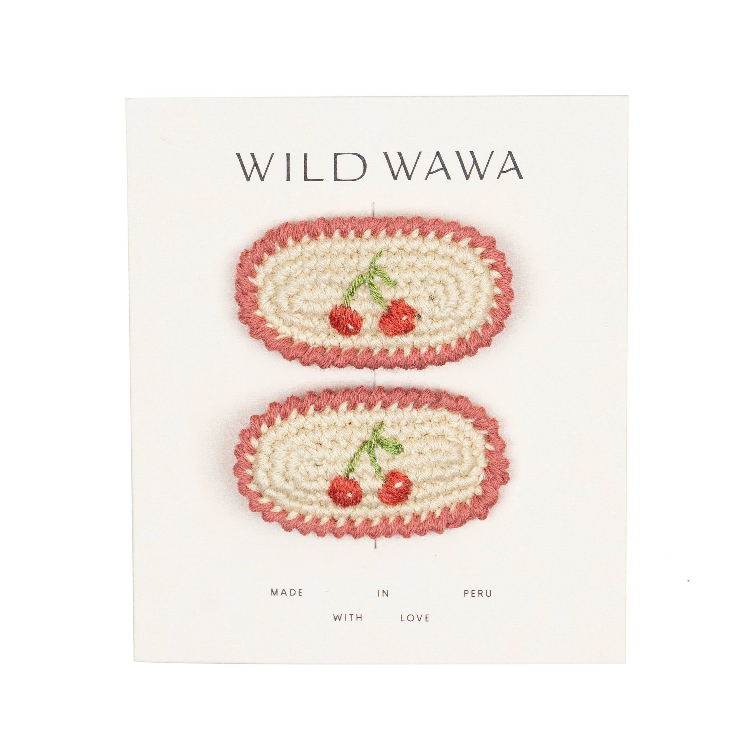 Crochet Clip Set - Red Cherries