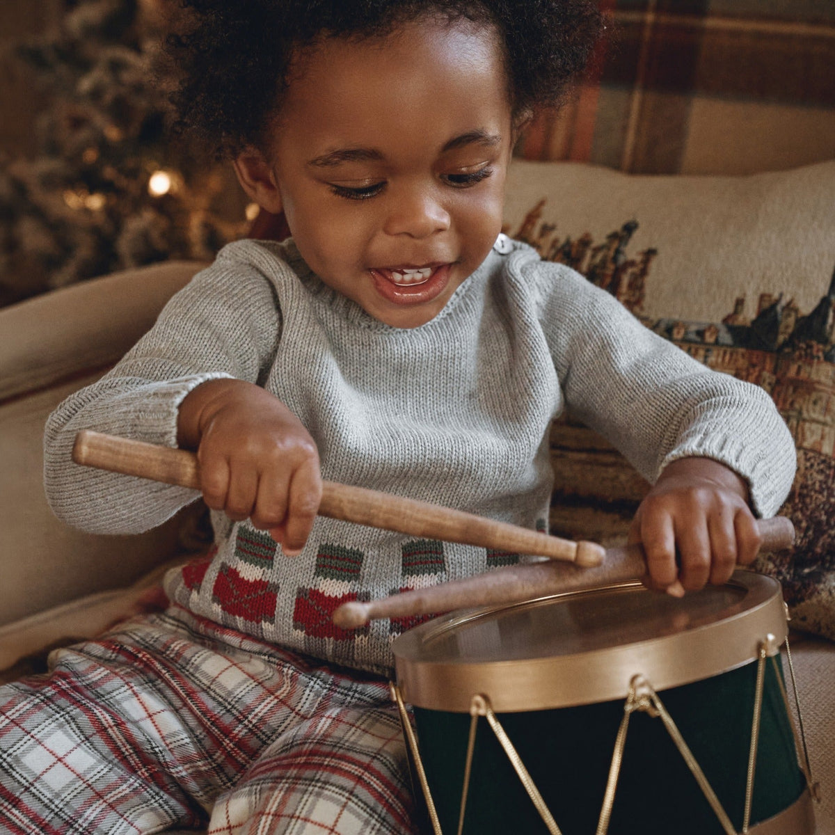 TOY SOLDIER SWEATER + LANGLEY TARTAN PANT SET