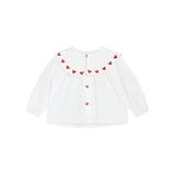 EVER BLOUSE - WHITE/RUBY RED