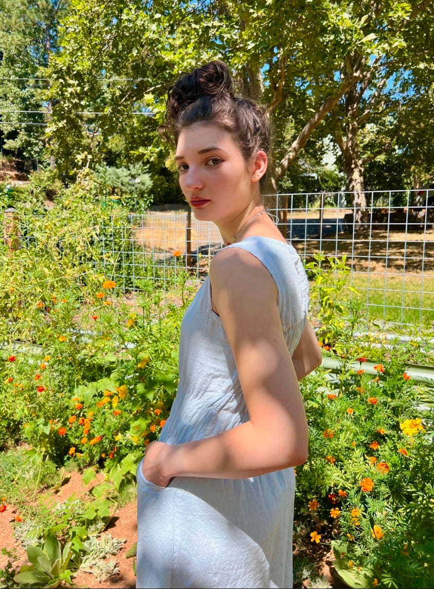Fiji Dress in Sky Blue Linen