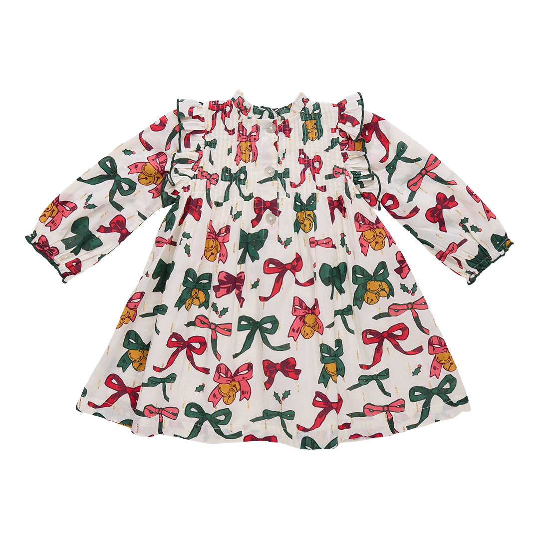 Jaipur Dress - Christmas Bows and Bells