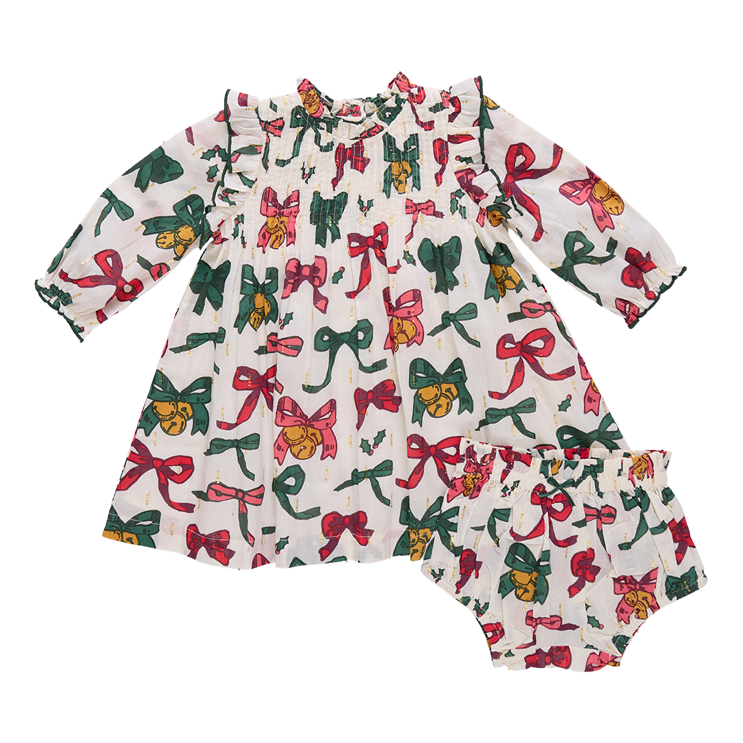 Jaipur Dress - Christmas Bows and Bells