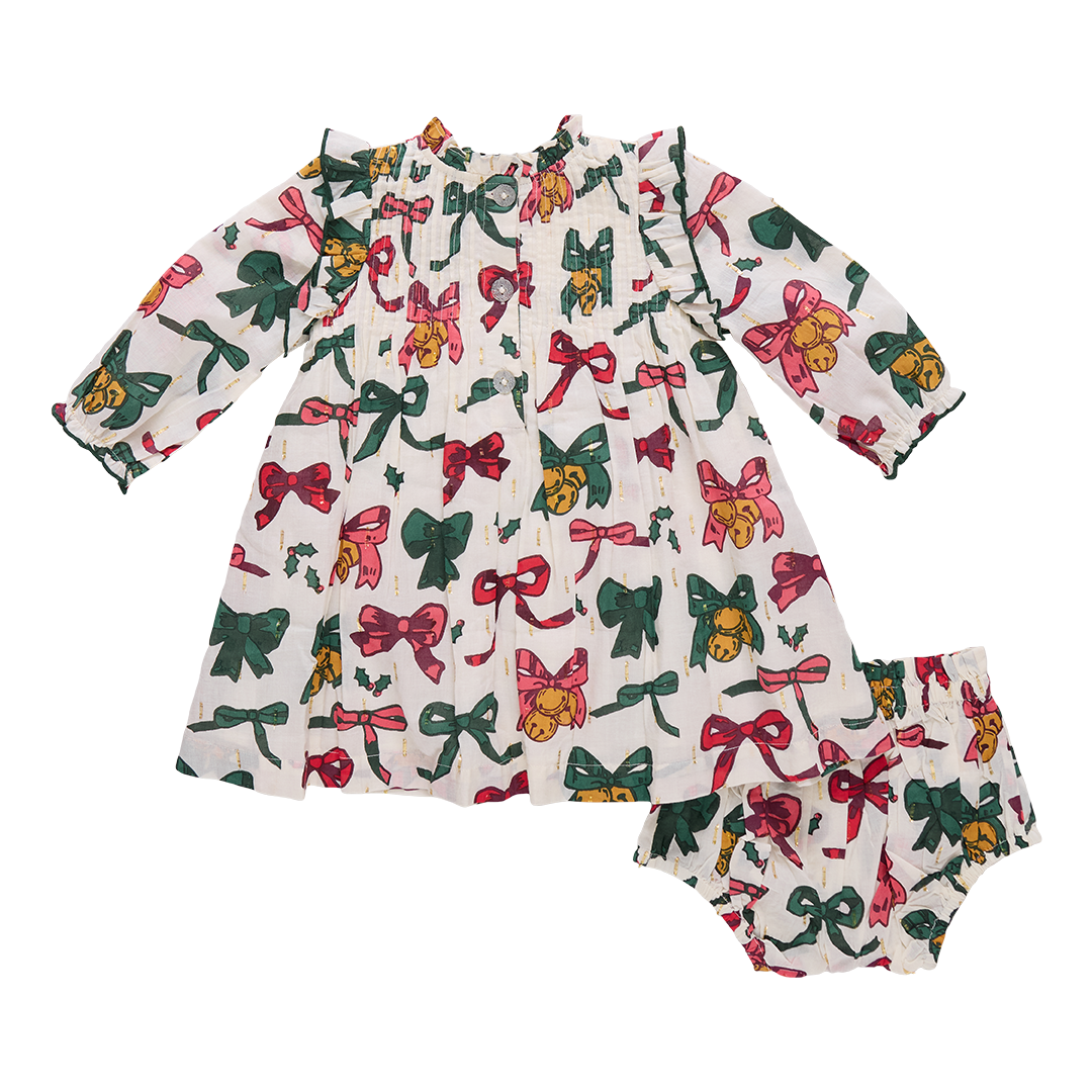 Jaipur Dress - Christmas Bows and Bells