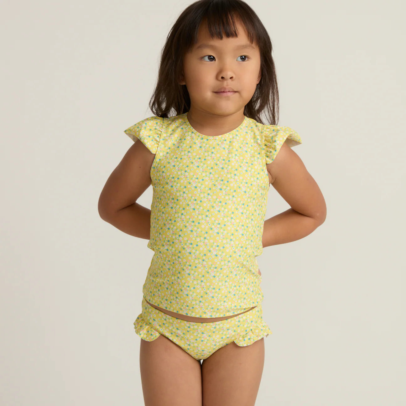 petite fleur cap sleeve rashguard set