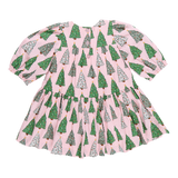 Fiona Dress - Pink Trees