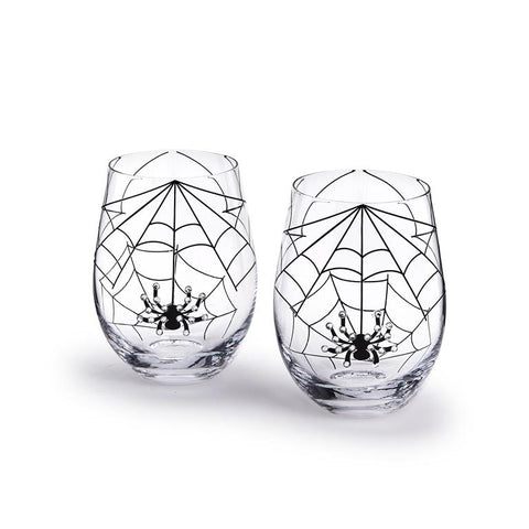 Jeweled Spider Stemless Wine Glass