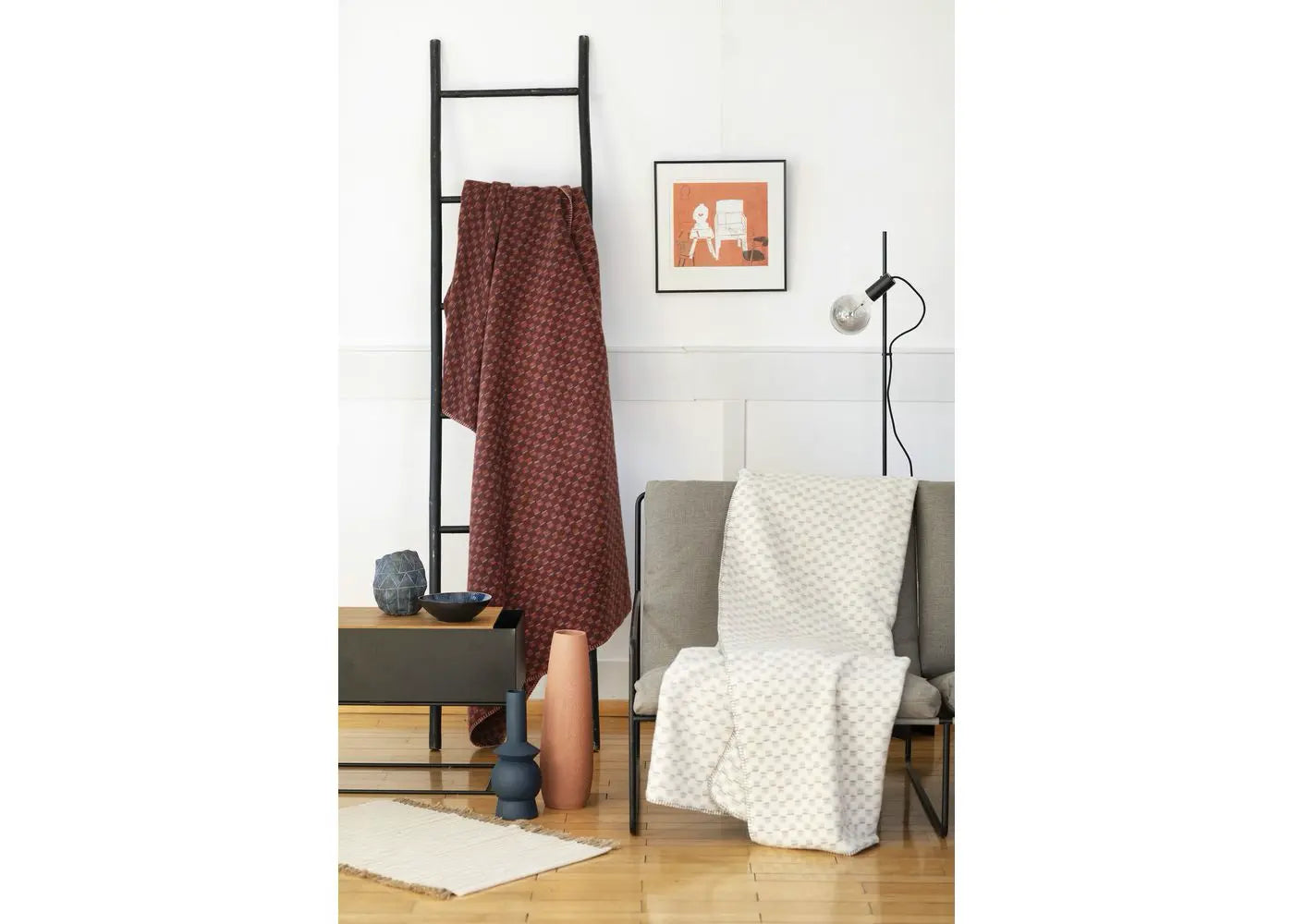 SAVONA velour throw – mini pattern allover