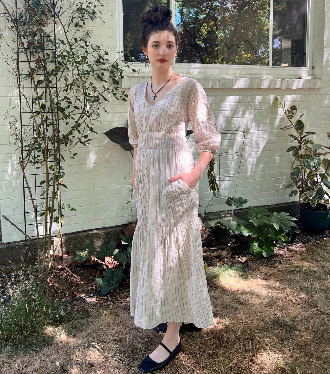 tea length dress - natural