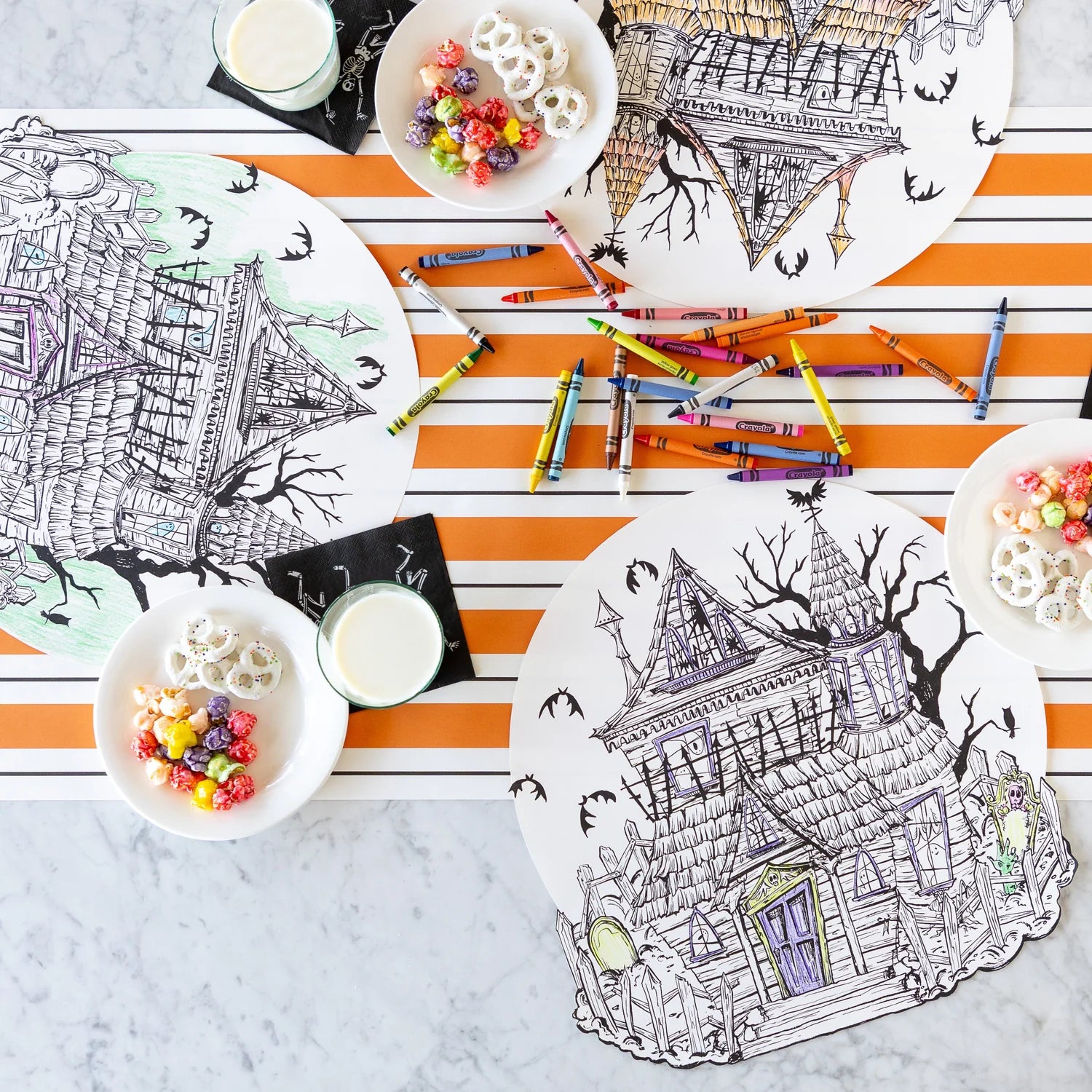 Die-Cut Coloring Haunted House Placemat