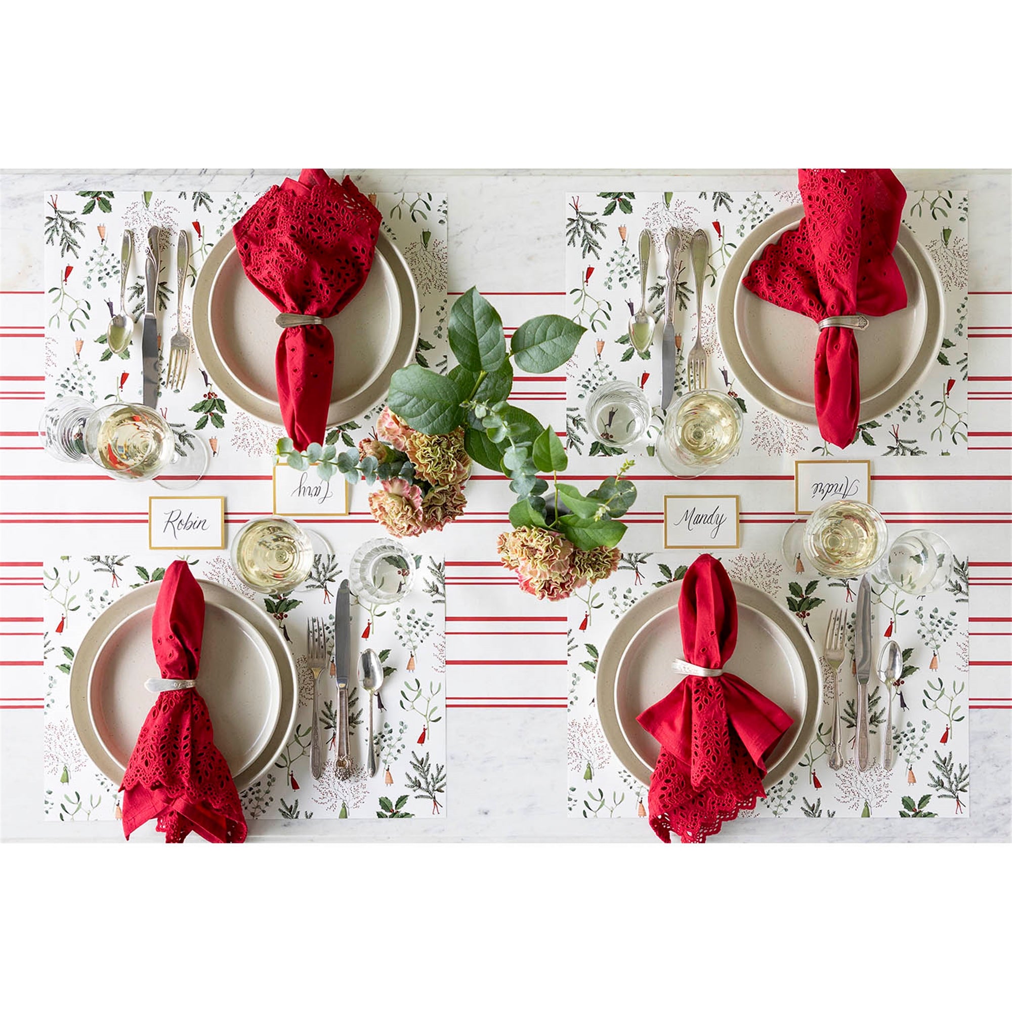 ANTIQUE RED STRIPE RUNNER - 20" X 25'