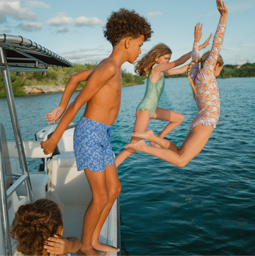 boys boardie short in rosebay or swizzle