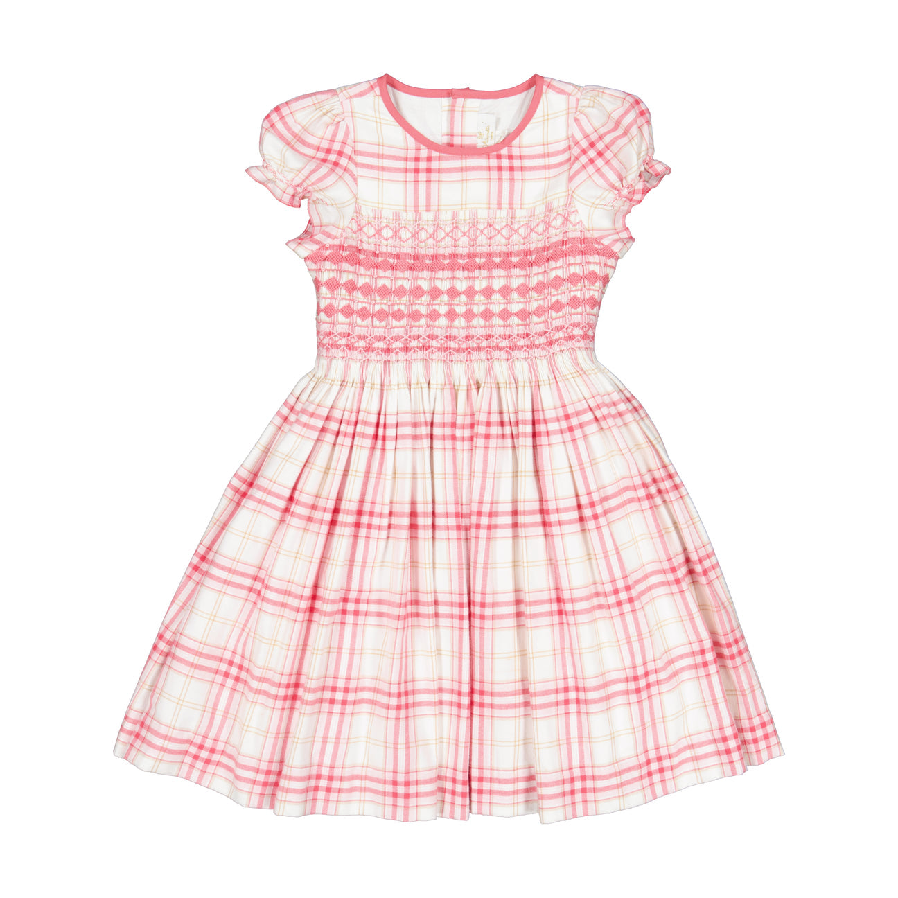 Lilibeth Pink Tartan Flannel Smocked Dress