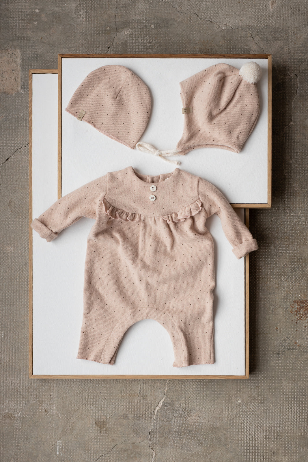 MARGOT SOFT PRINTED FLEECE JUMPSUIT - NUDE