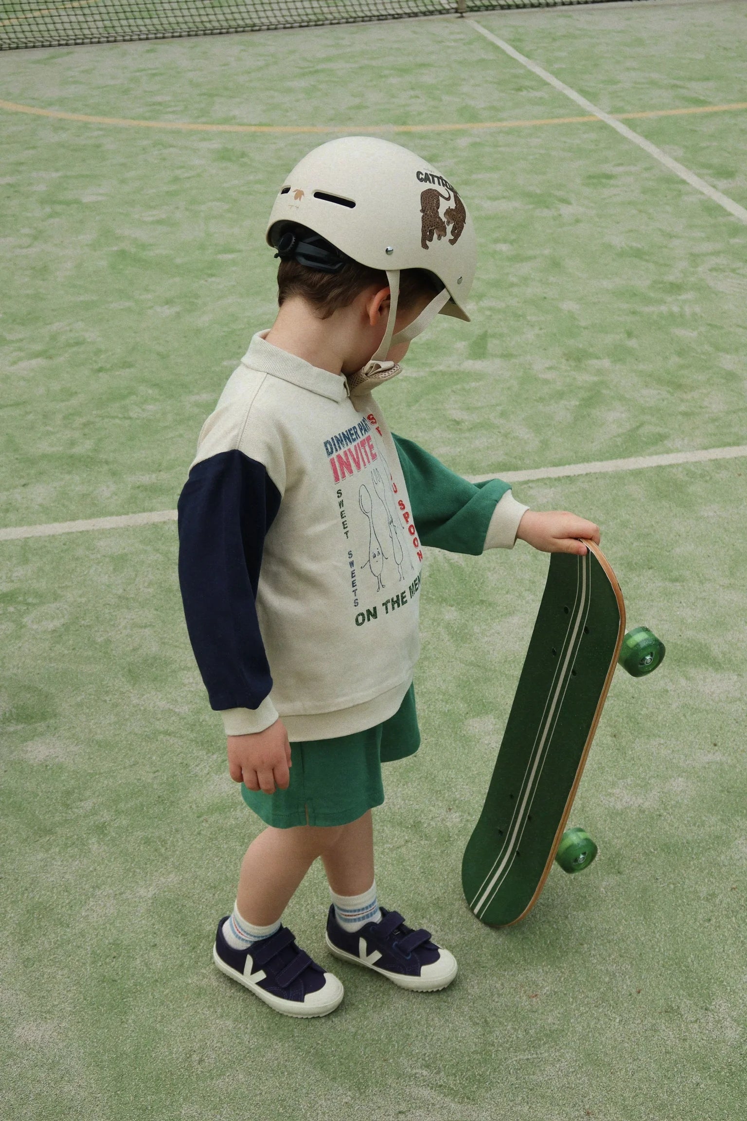 spotty long sleeve polo