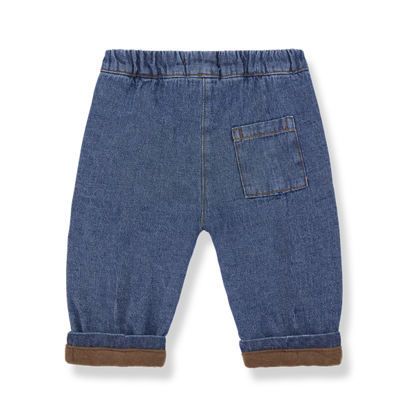 WILLIAM WASHED DENIM LINED PANTS - DENIM