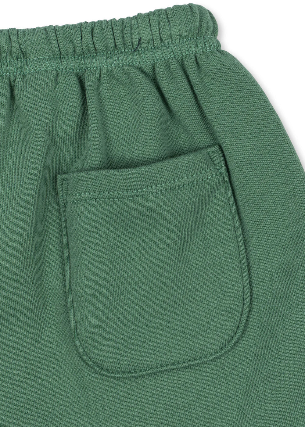 spotty sweat shorts- dark ivy