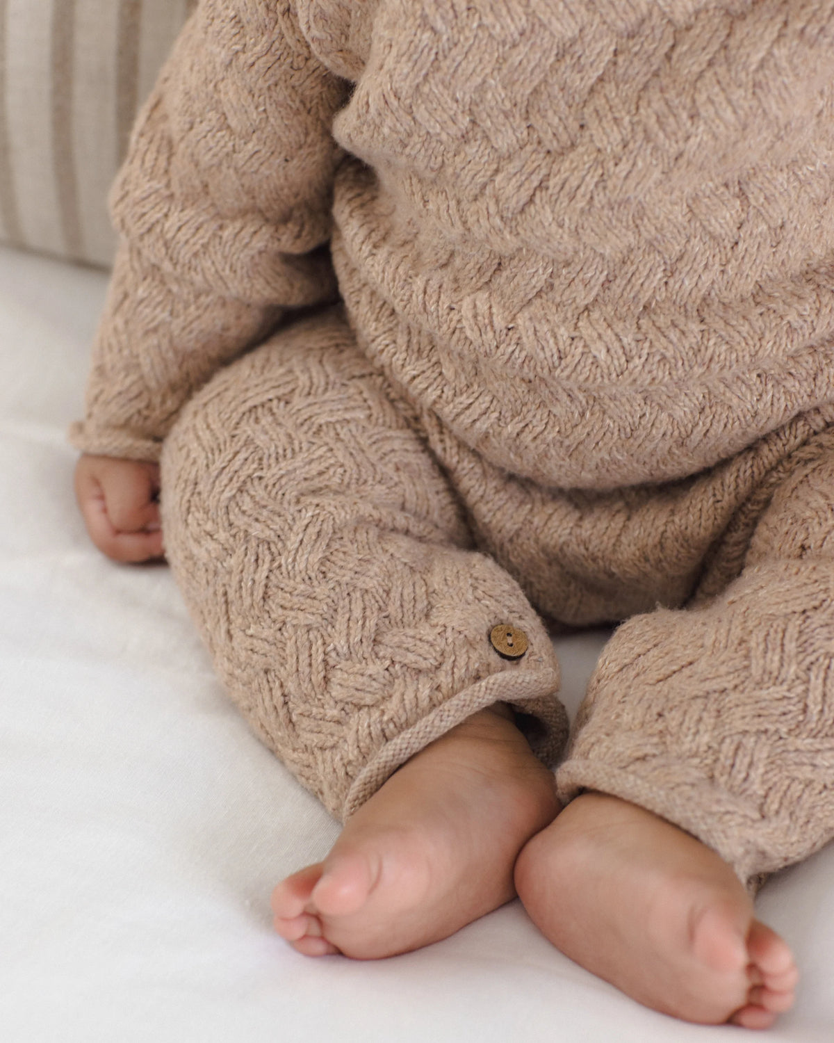 Cozy Heather Knit Jumpsuit Heathered Almond