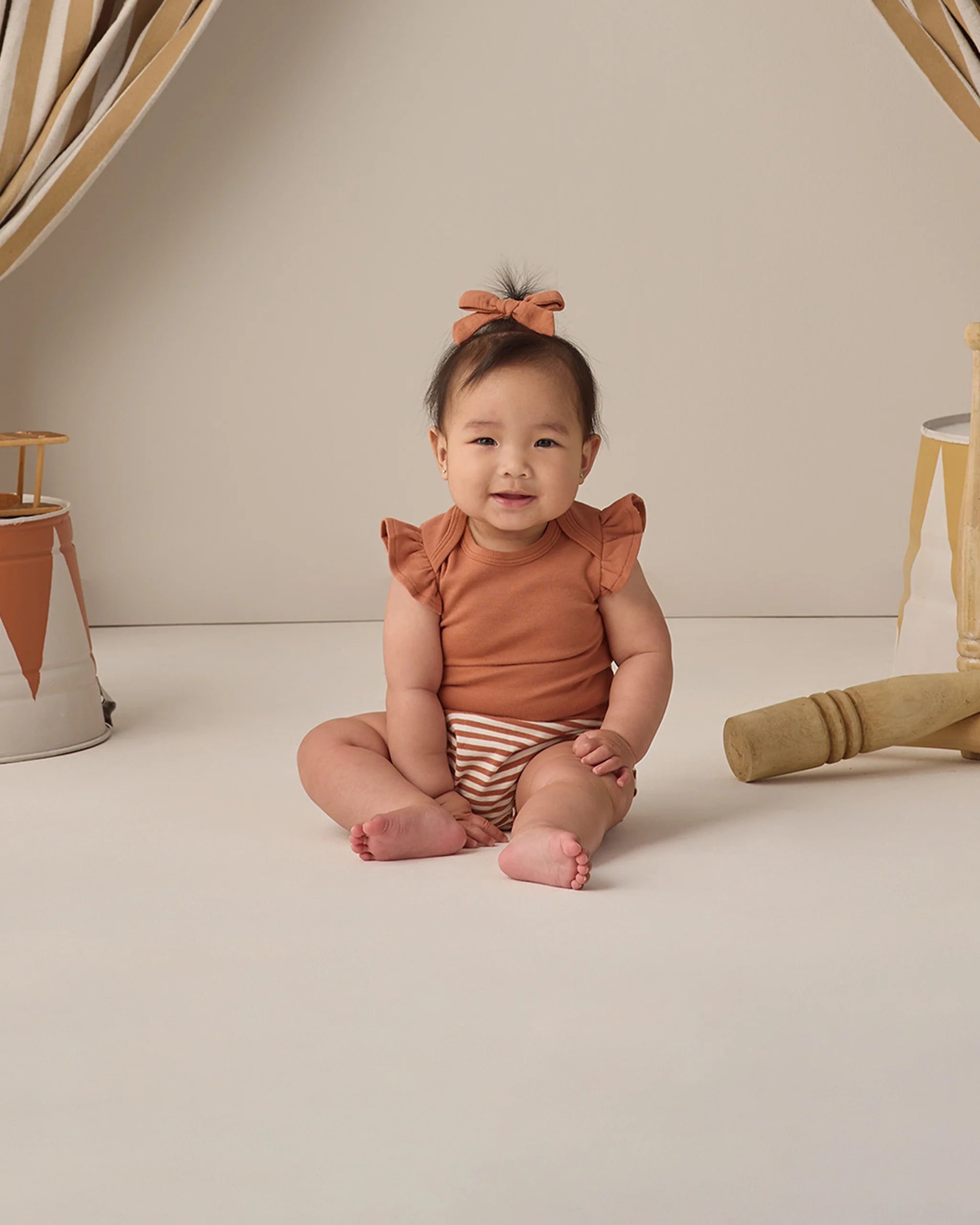 Gathered Bloomer Poppy Stripe