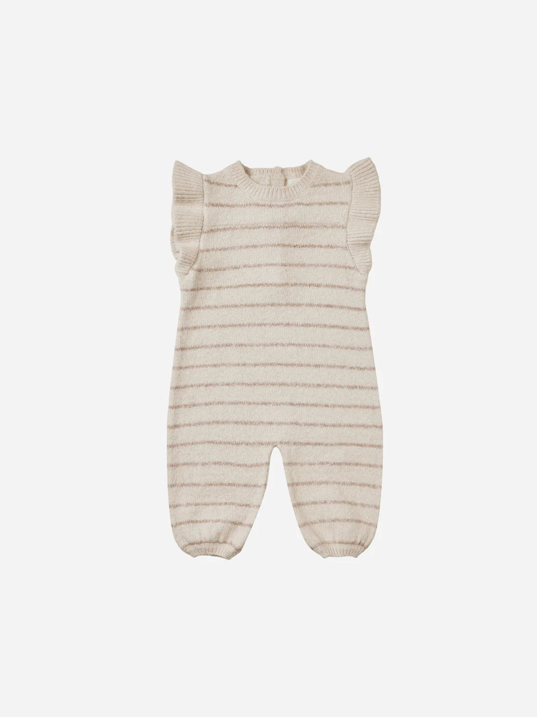 Mira Knit Romper Heathered Oat Stripe