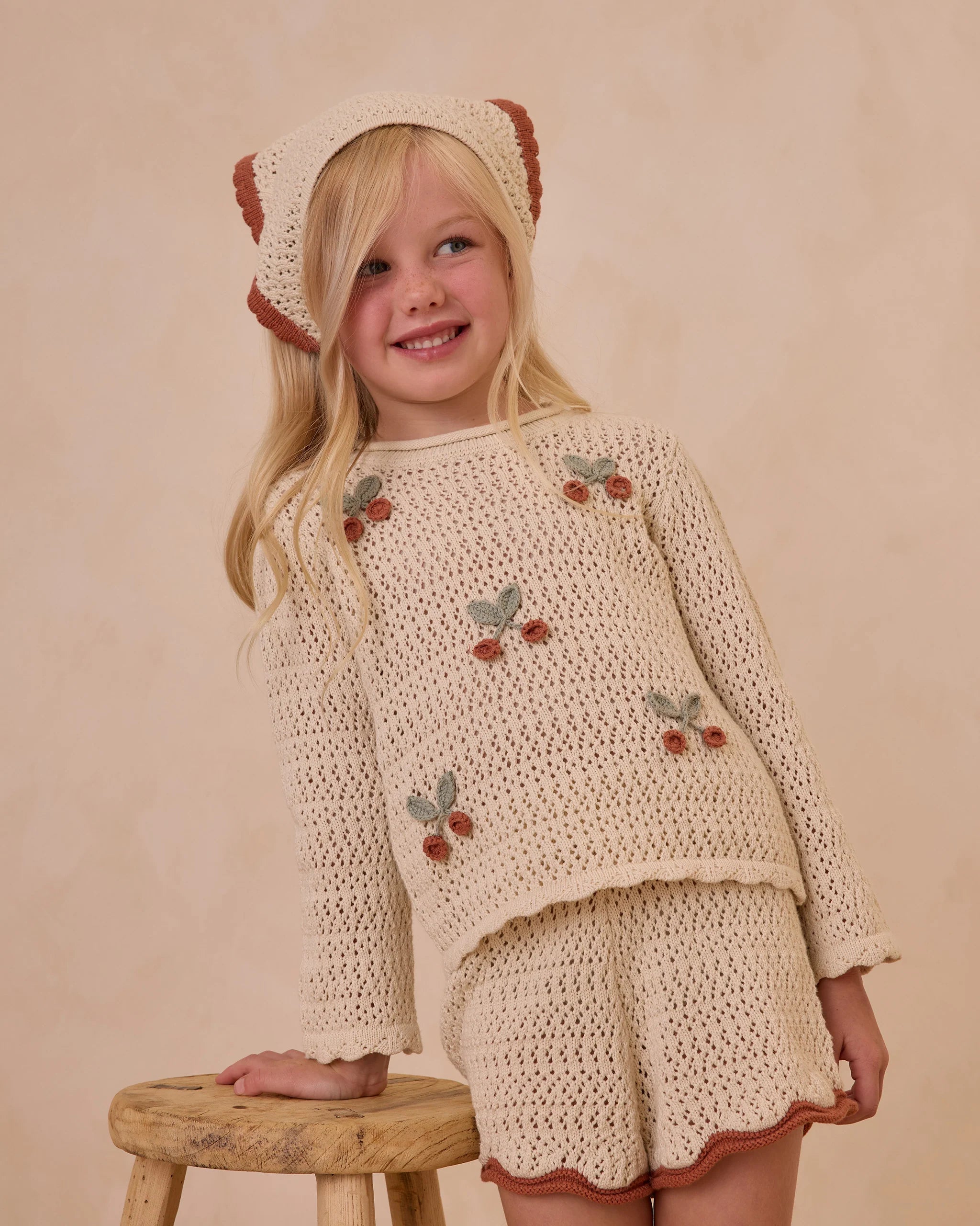 Crochet Knit Pullover Cherries