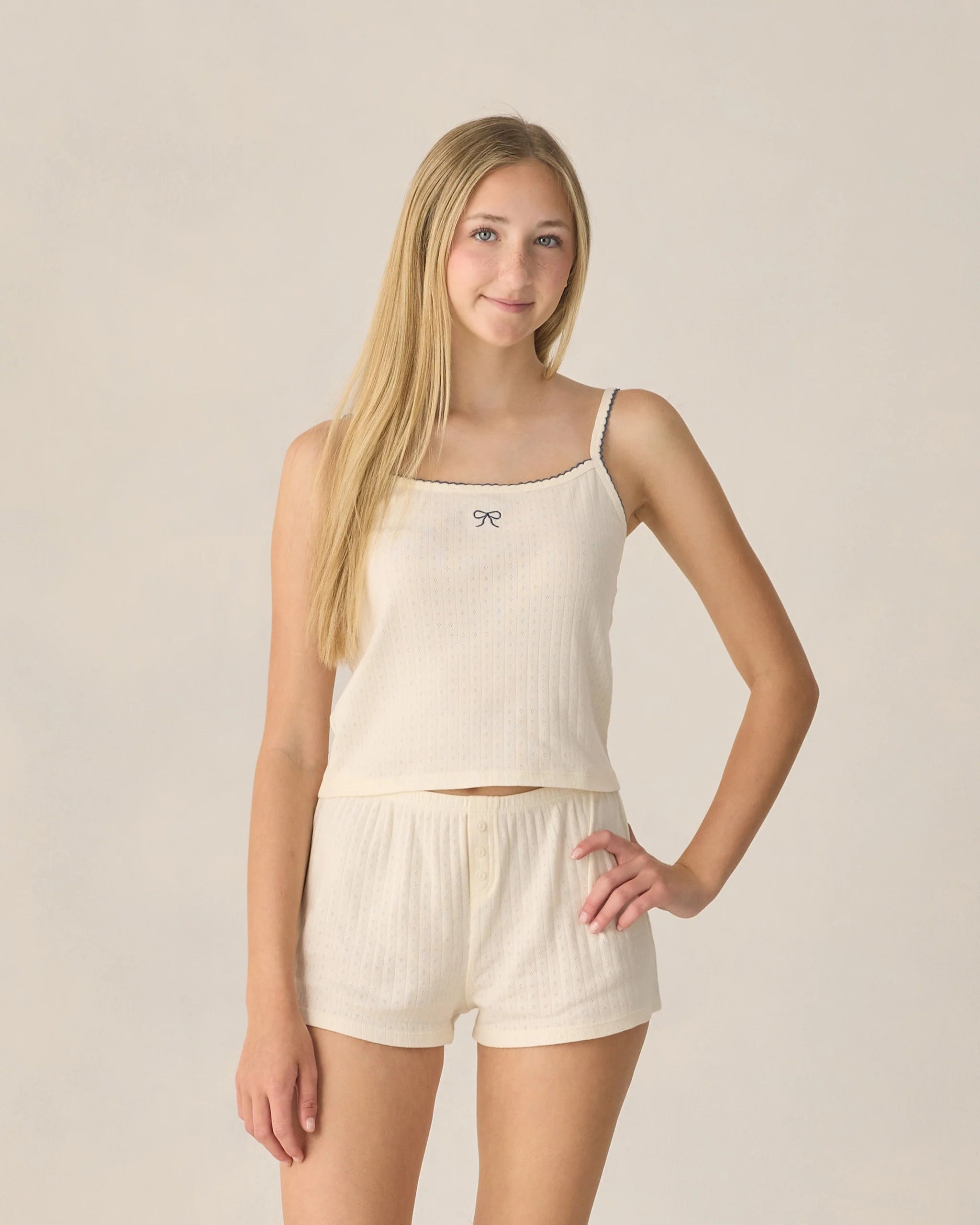 Teen Pointelle Lounge Set Ivory