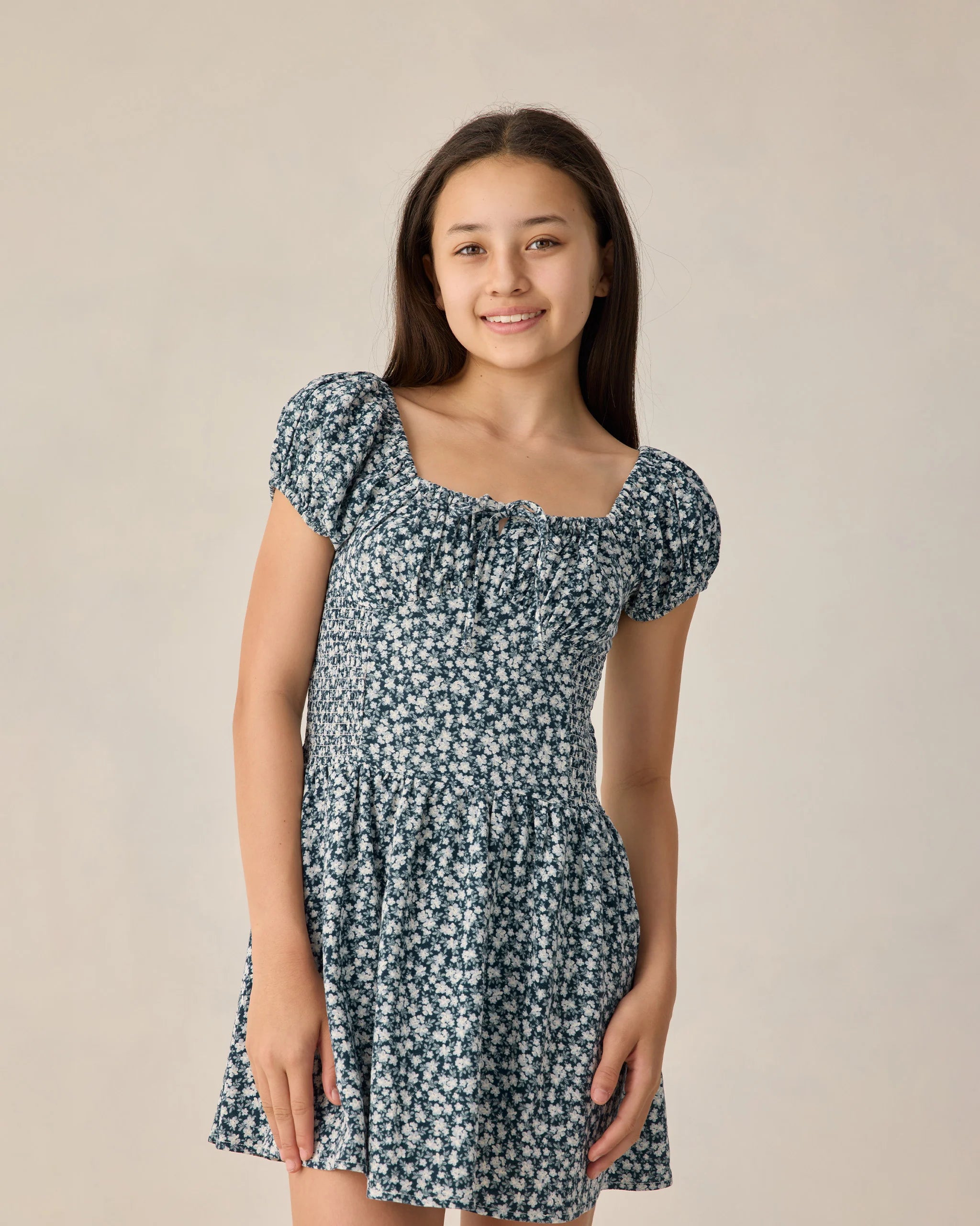 Teen Alex Dress Navy Floral