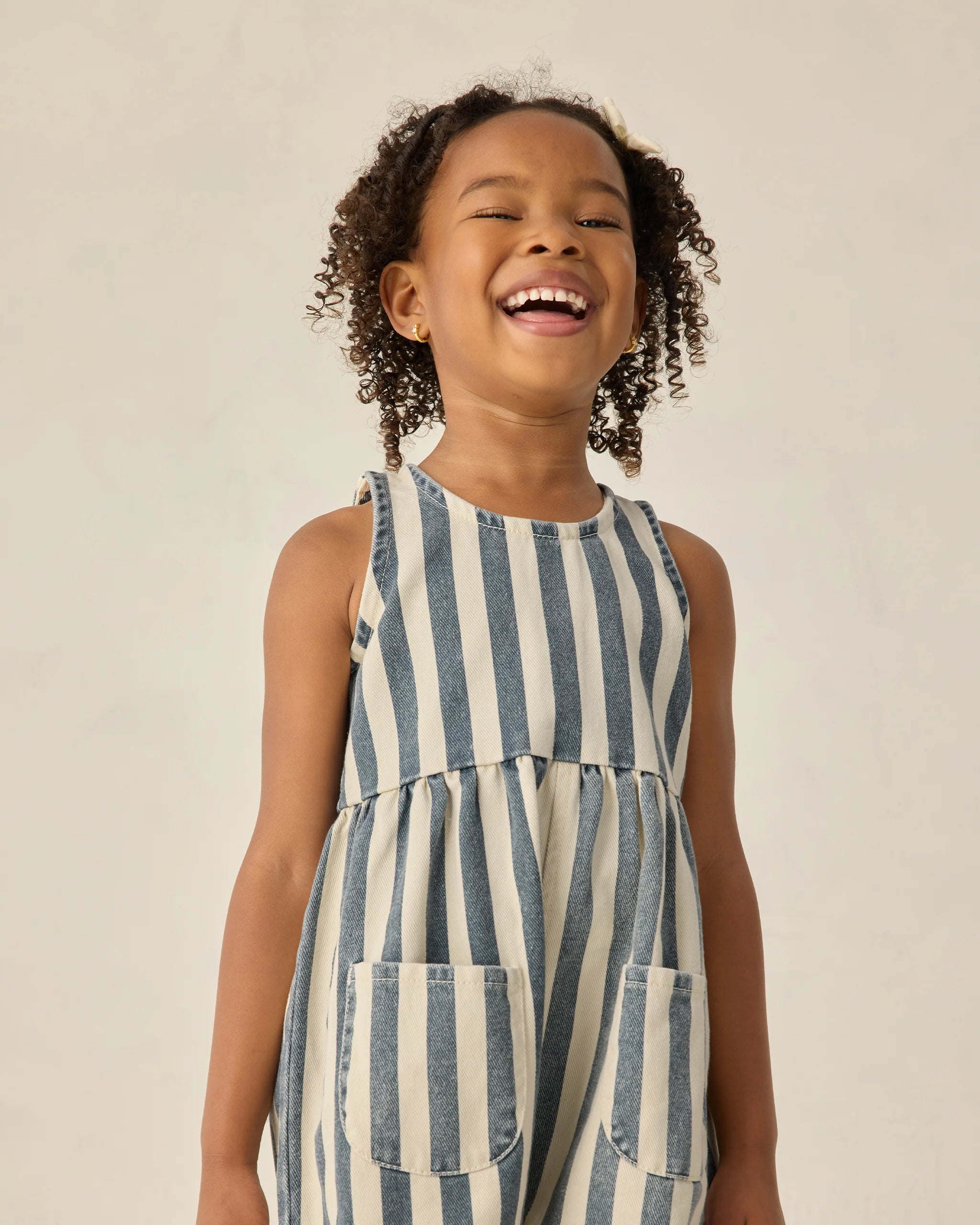 Dani Romper Navy Stripe