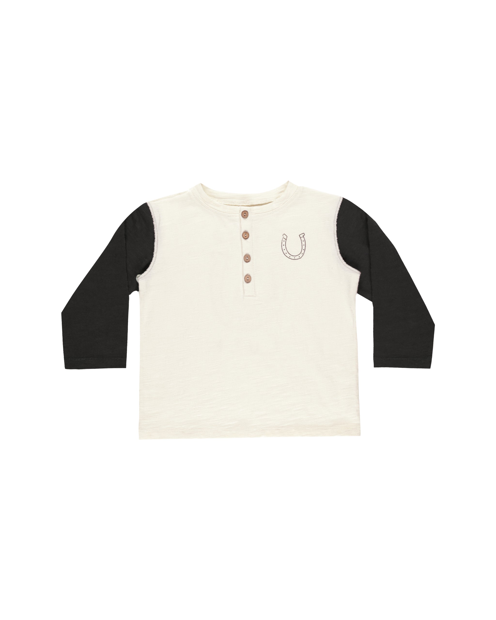 Henley Long Sleeve Tee Good Luck