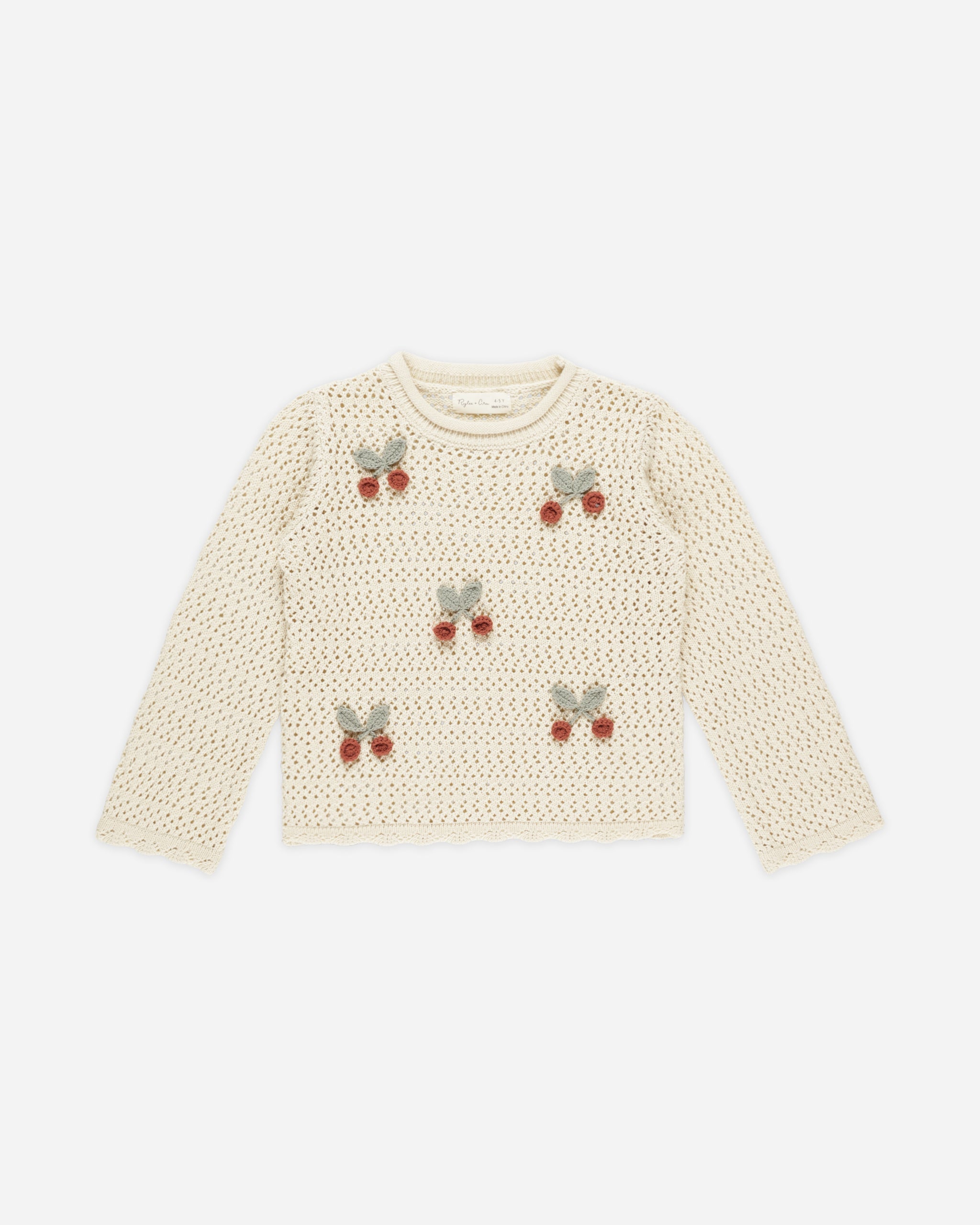 Crochet Knit Pullover Cherries