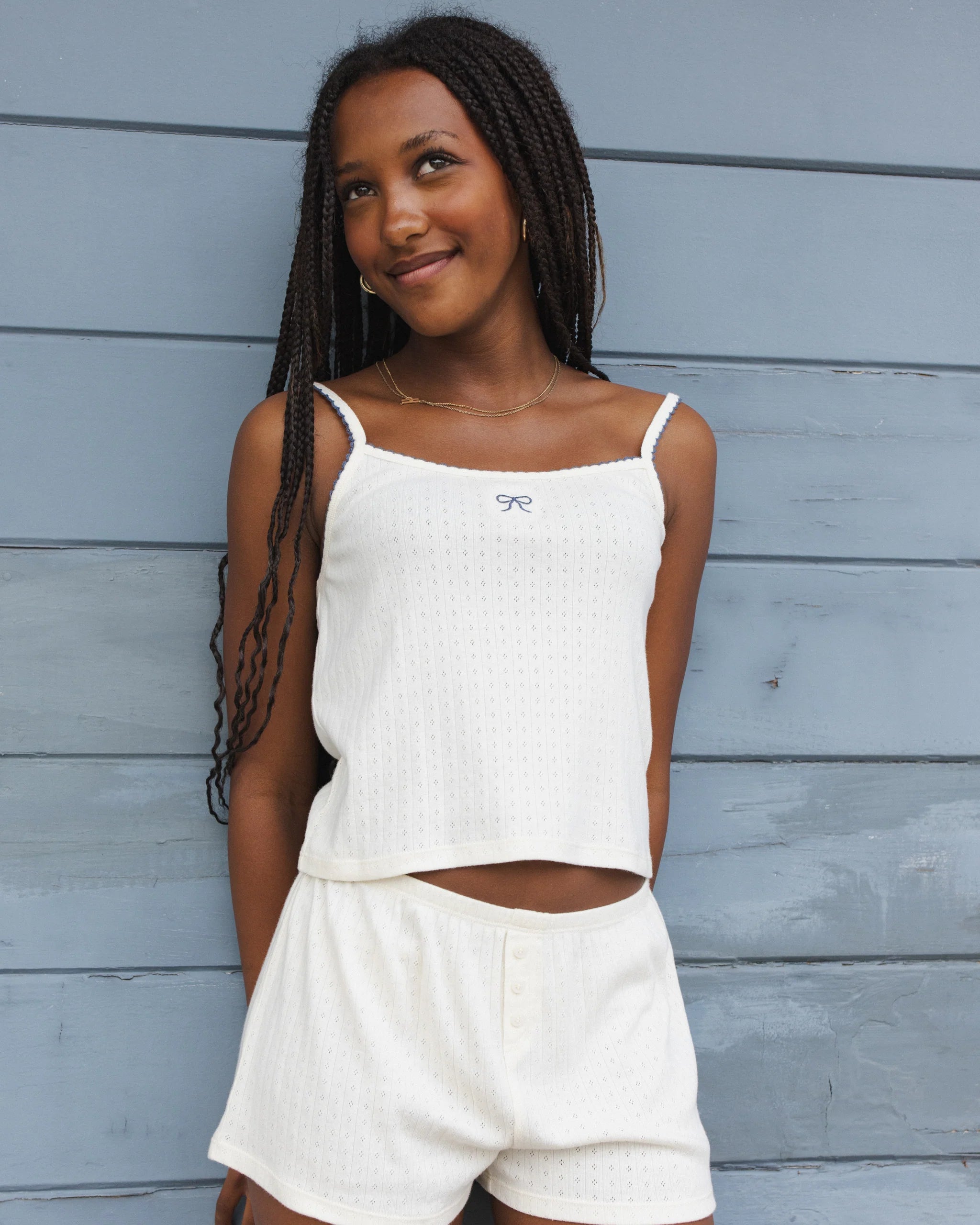 Teen Pointelle Lounge Set Ivory