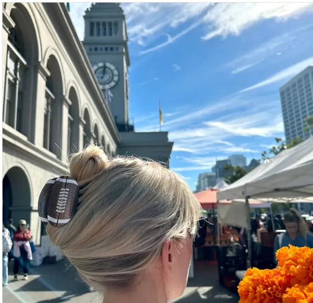 Hand-painted Game Day Football Claw Hair Clip | Eco-Friendly