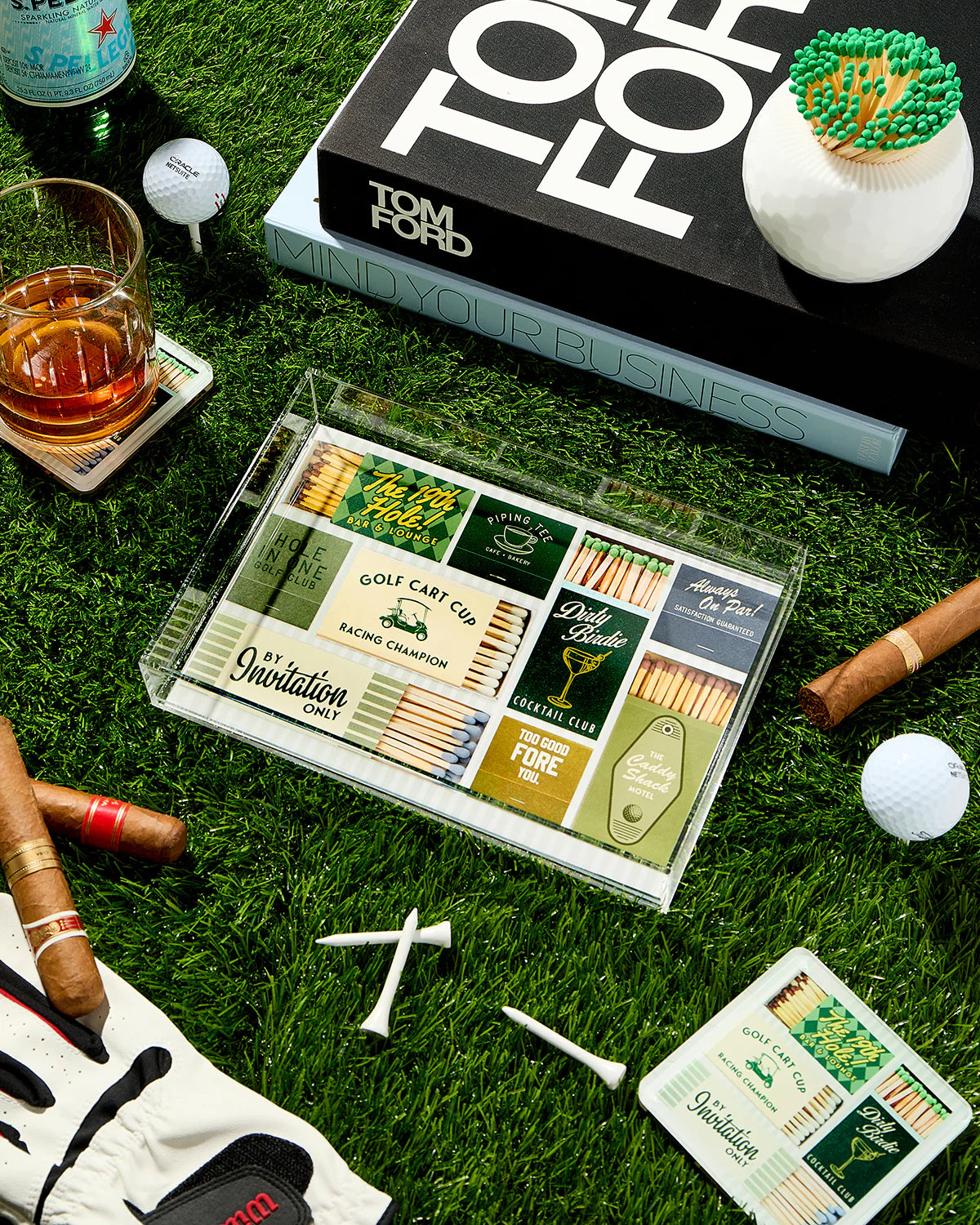 GOLF MATCHBOOK TRAY