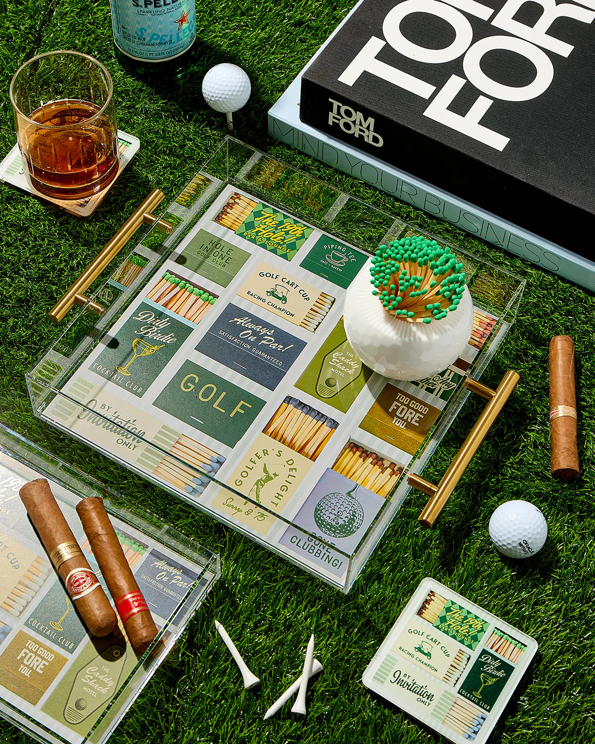 GOLF MATCHBOOK TRAY