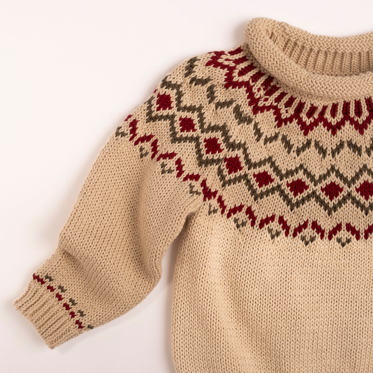 Intarsia Sweater in Ecru
