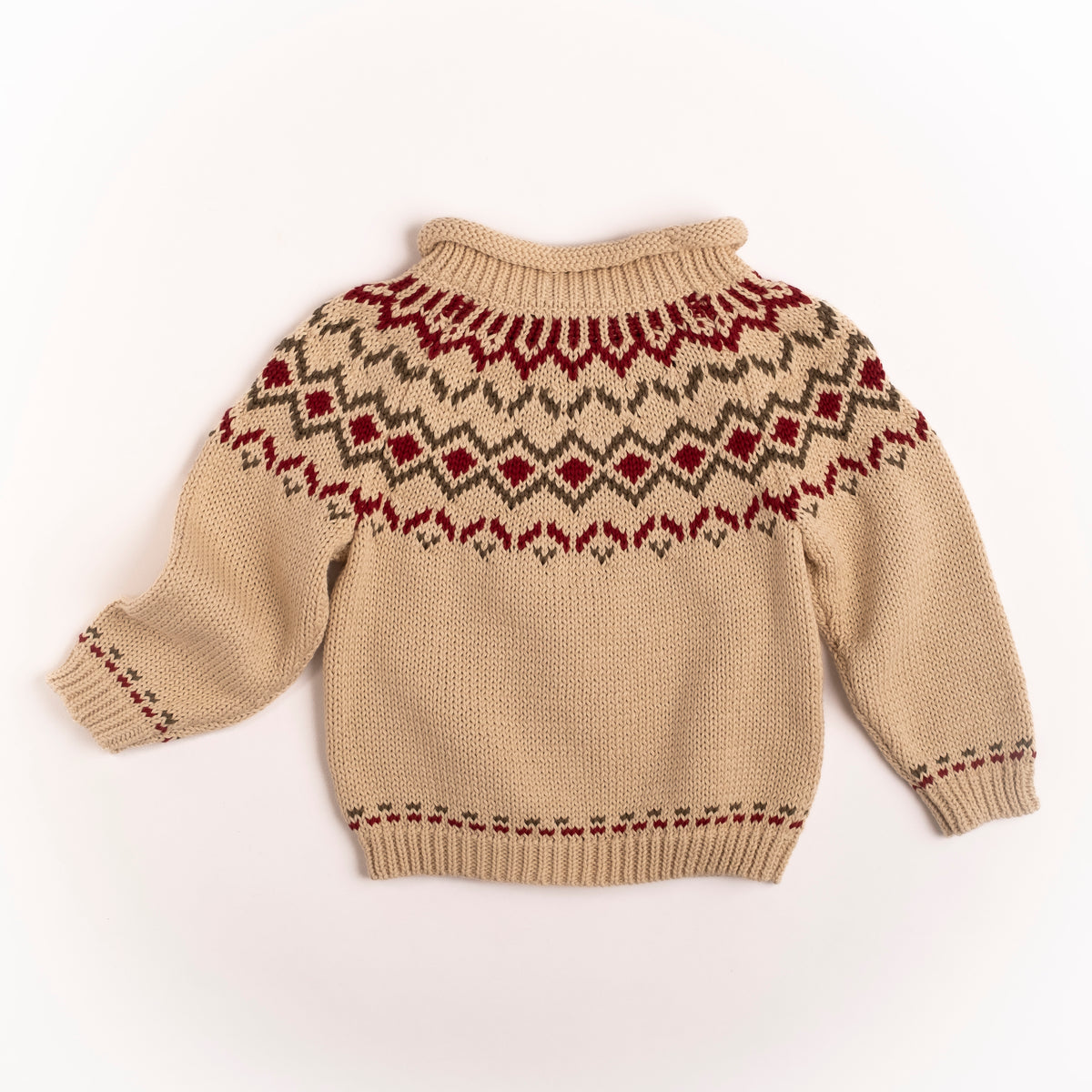 Intarsia Sweater in Ecru