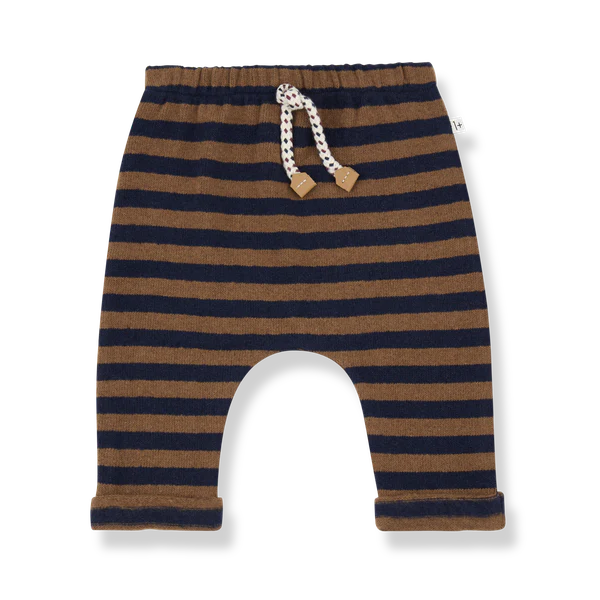 URIEL SOFT MEDIUM STRIPE FLEECE PANTS - MELANZANA
