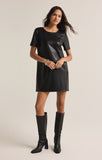 LONDON FAUX LEATHER MINI DRESS