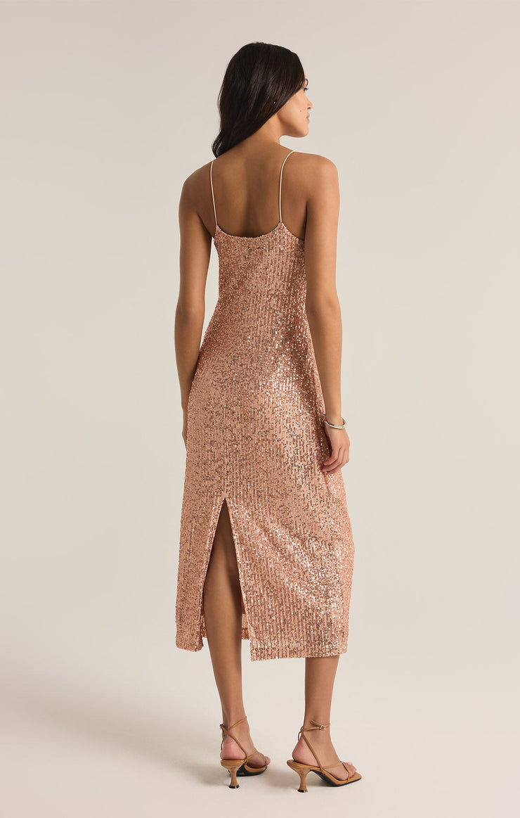 PAULINA SEQUIN MIDI DRESS