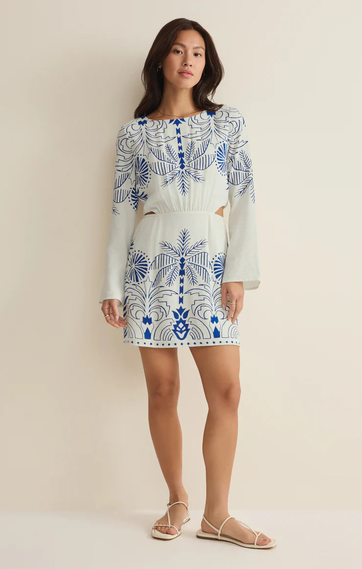 Tahina Airy Palm Mini Dress