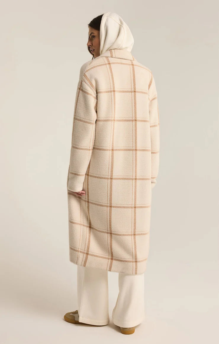 MASON WINDOWPANE KNIT COAT