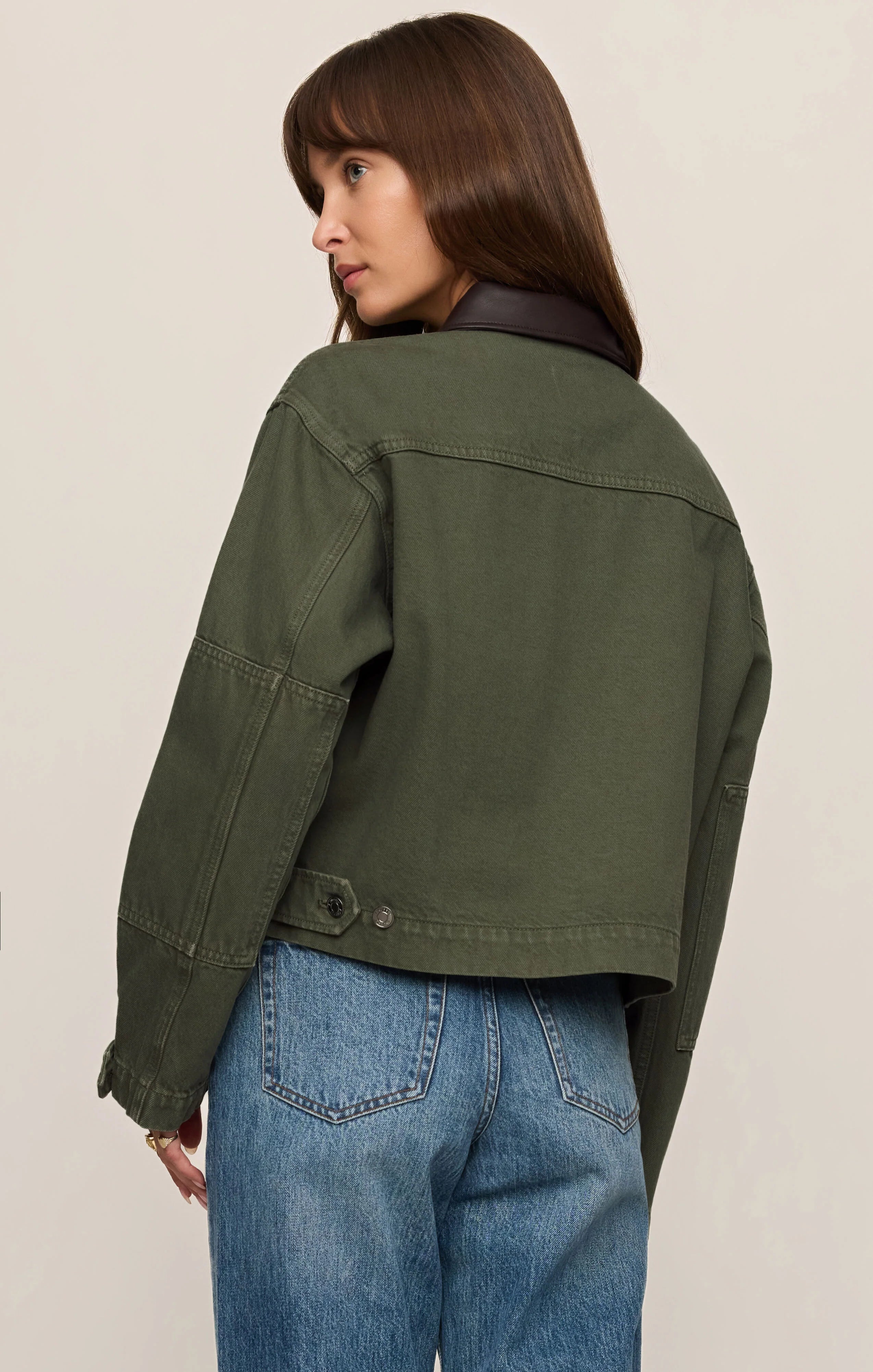 REY CROPPED DENIM CHORE JACKET