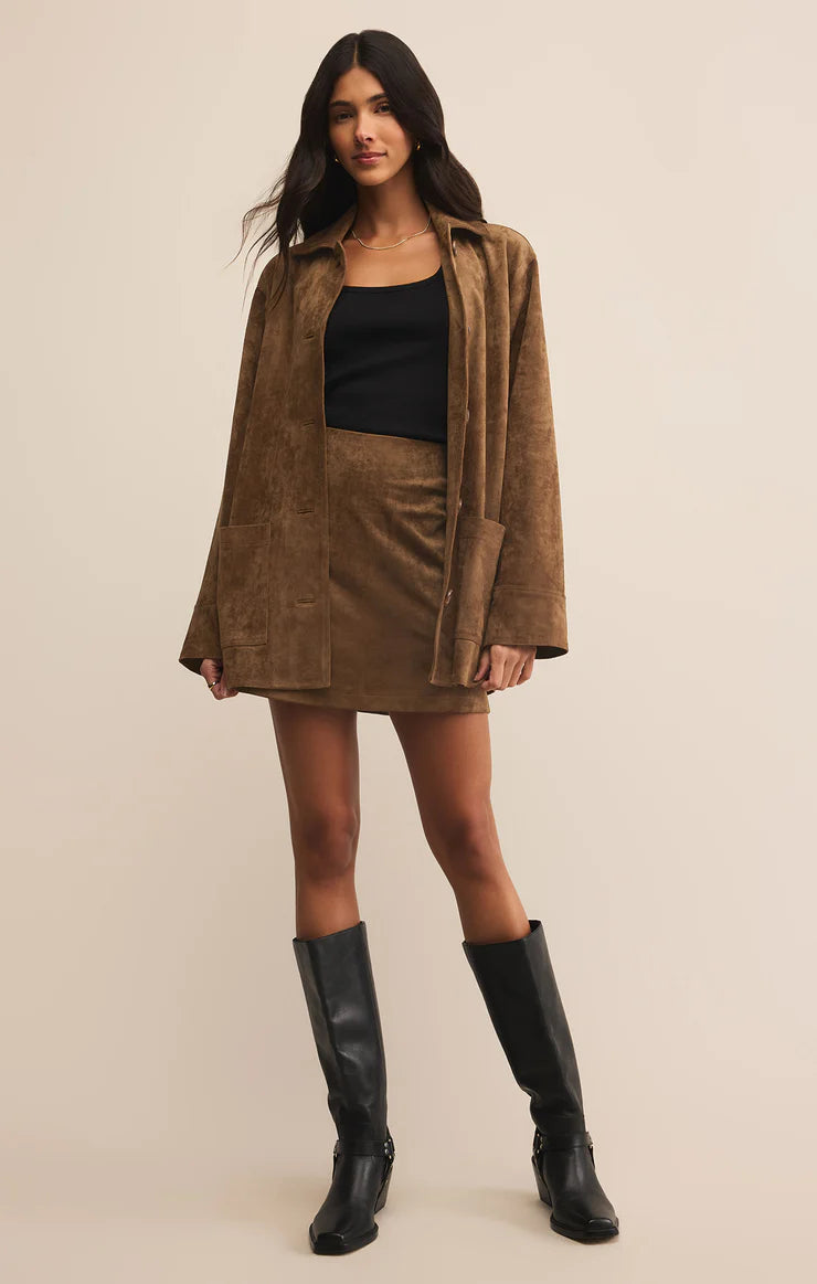 CIERA FAUX SUEDE MINI SKIRT