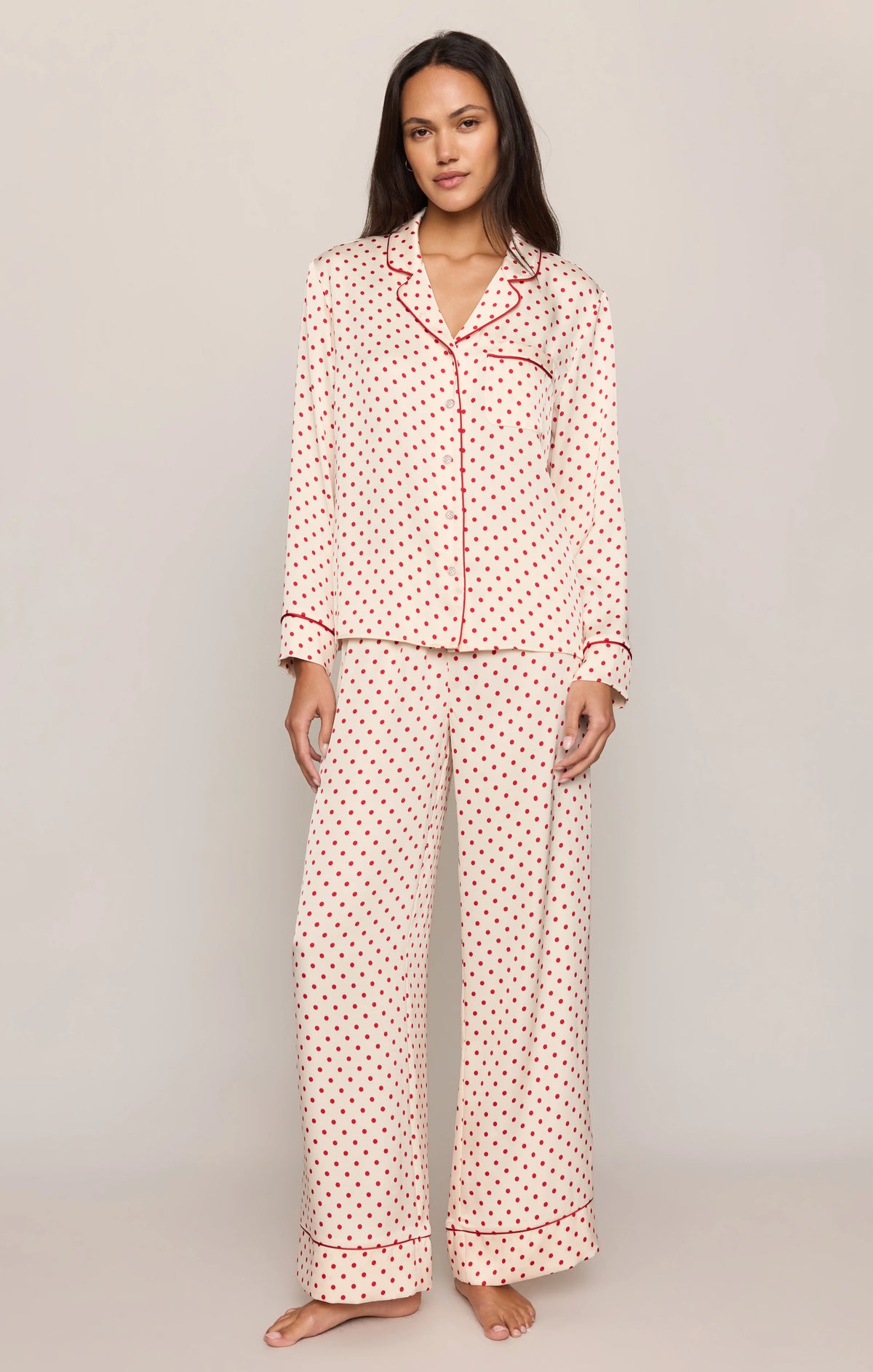 SNUGGLE DOT SATIN PJ SET